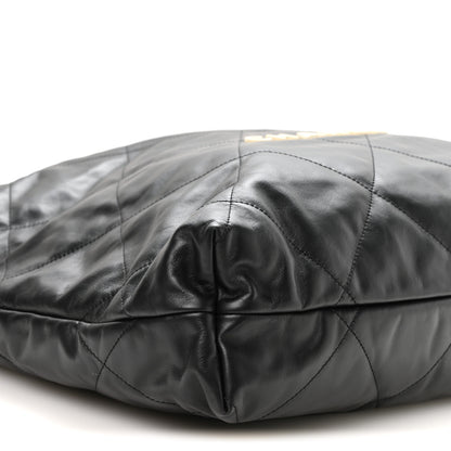 Chanel Calfskin Quilted Large Chanel 22 Black White 9 of 10