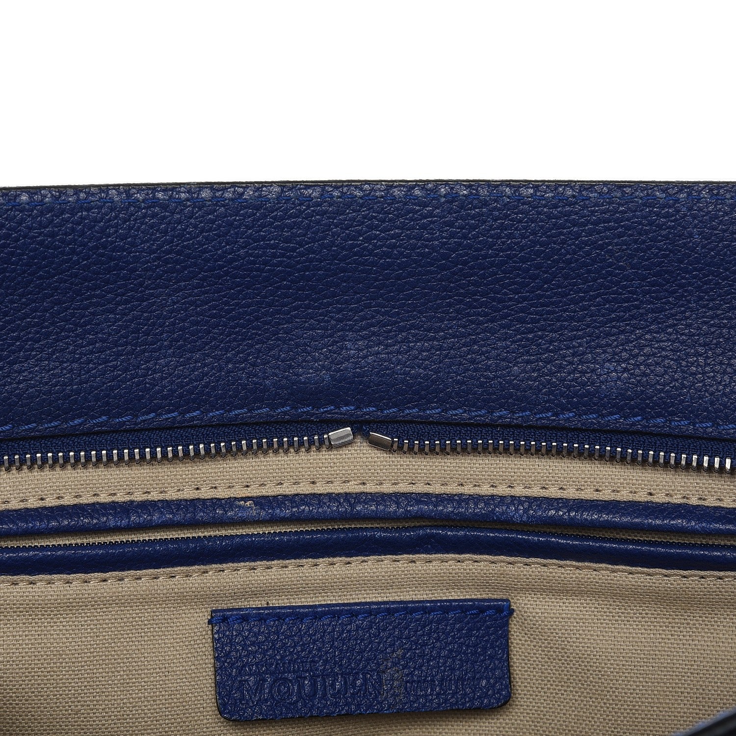 Alexander McQueen Pebbled Calfskin Small Skull Padlock Zip Around Tote Ultramarine 14 of 14
