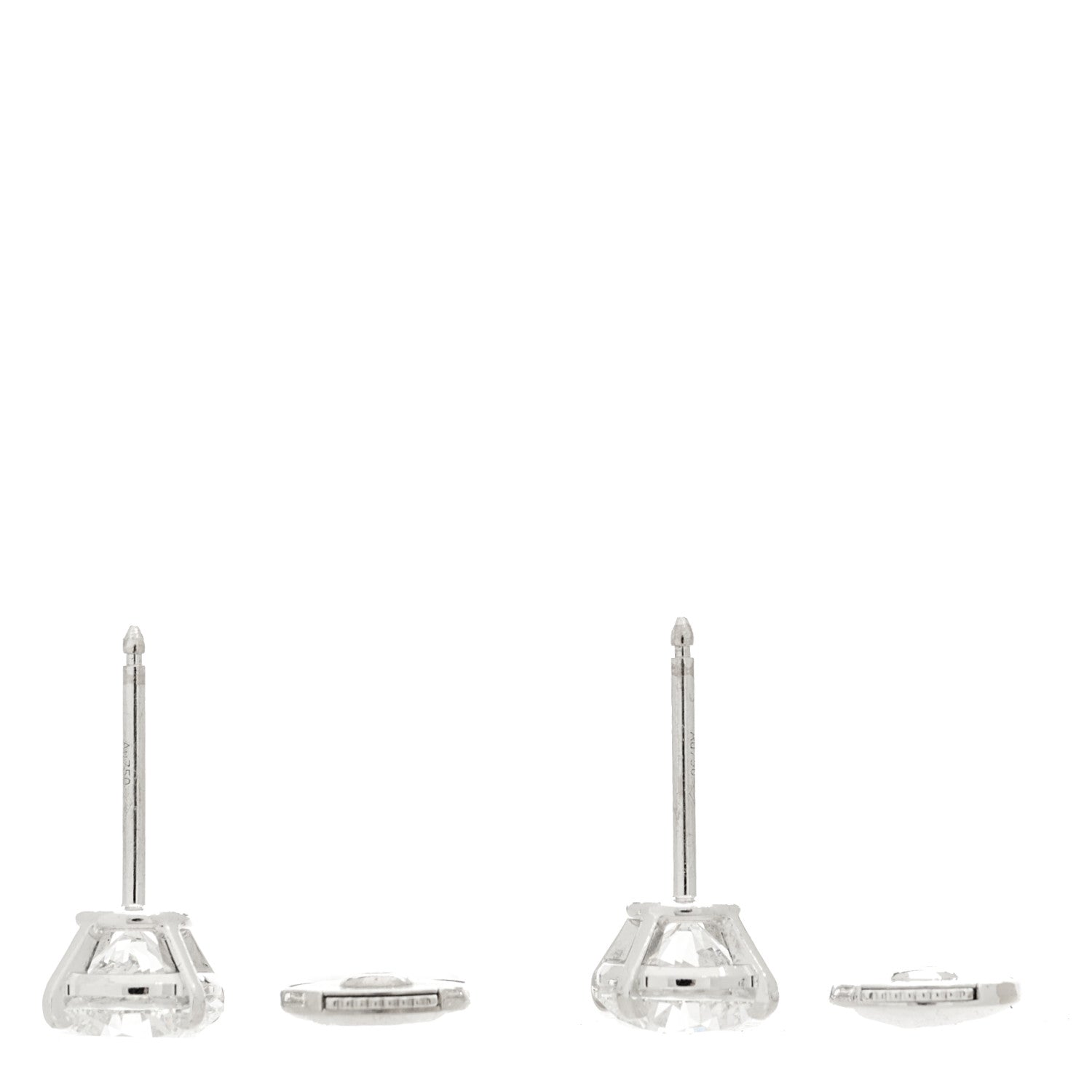 Cartier 18K White Gold Diamond 2.20ctw Solitaire Earrings 3 of 5