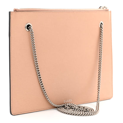 Gucci Shangai Calfskin Blooms Print Chain Pouch Pink Apricot Multicolor 3 of 10