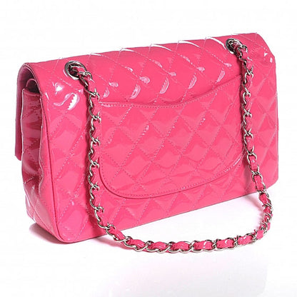 Chanel Patent Quilted Medium Double Flap Pink 3 of 9