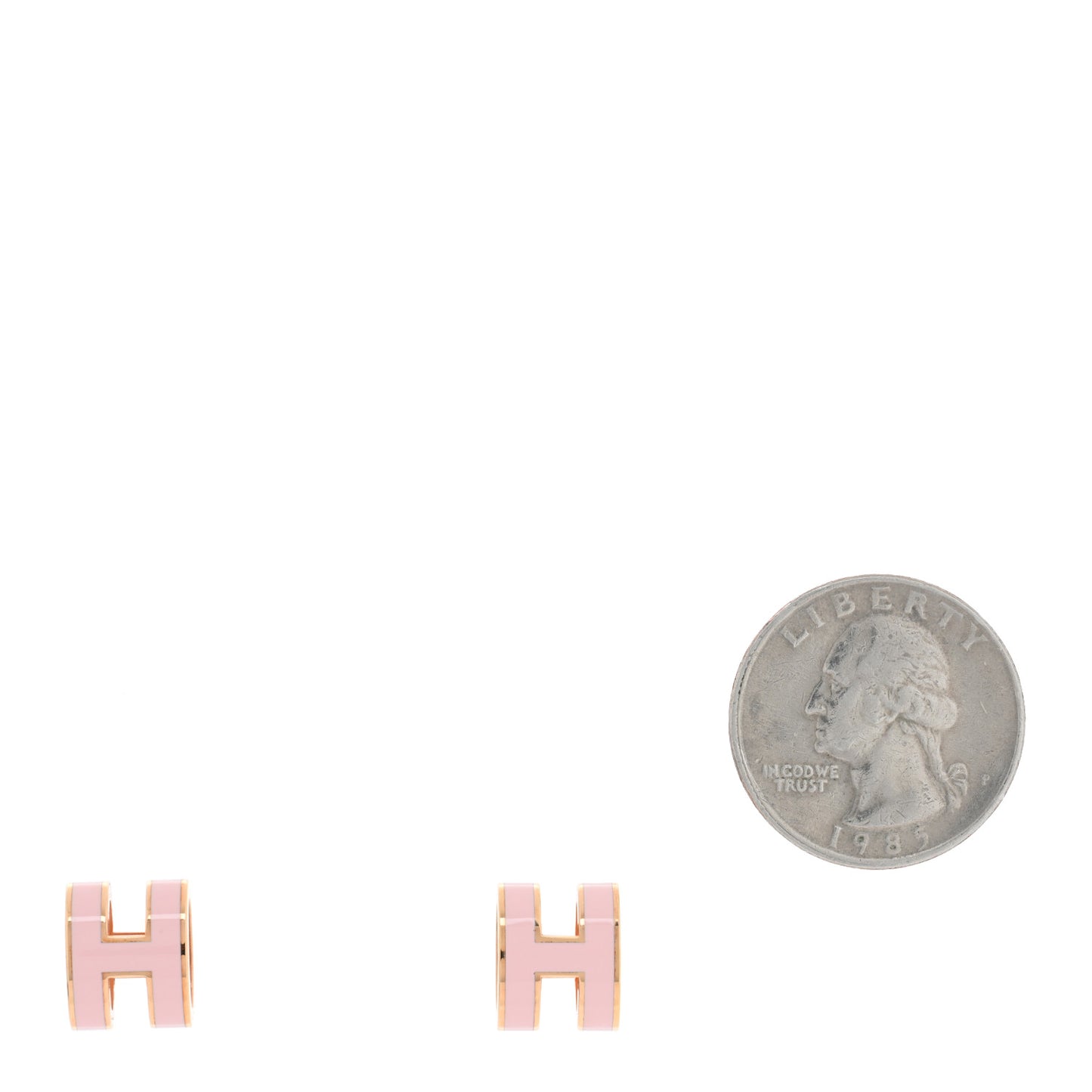 Rose Gold Lacquered Mini Pop H Earrings Rose Sakura