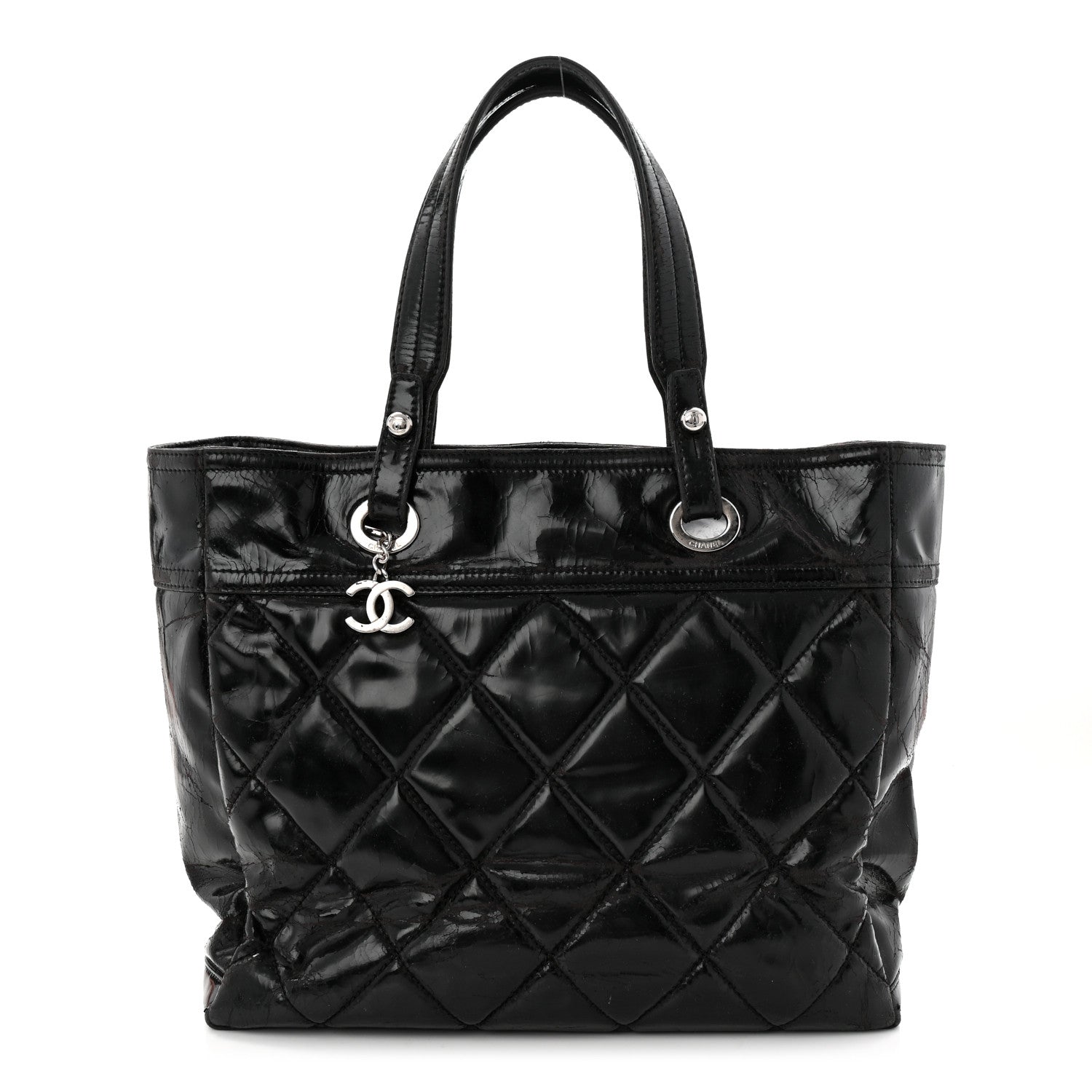 Chanel Vinyl Quilted Large Paris Biarritz Tote Black 1 of 14