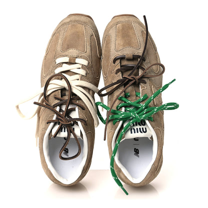 Miu Miu X NEW BALANCE Suede 530 SL Sneakers 37.5 Ecru 2 of 10