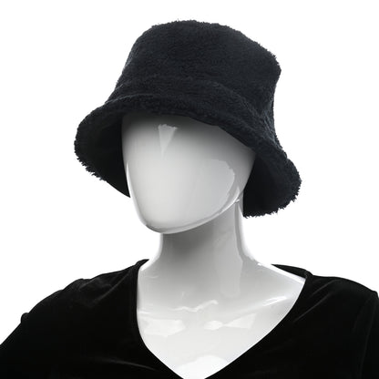 Prada Terry Cloth Logo Embroidered Womens Bucket Hat S Black White 2 of 9