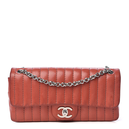 Chanel Lambskin Vertical Quilted East West Flap Red 1 of 24