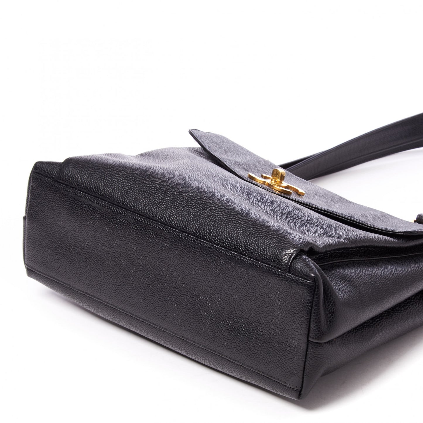 Caviar Flap Shoulder Bag Black
