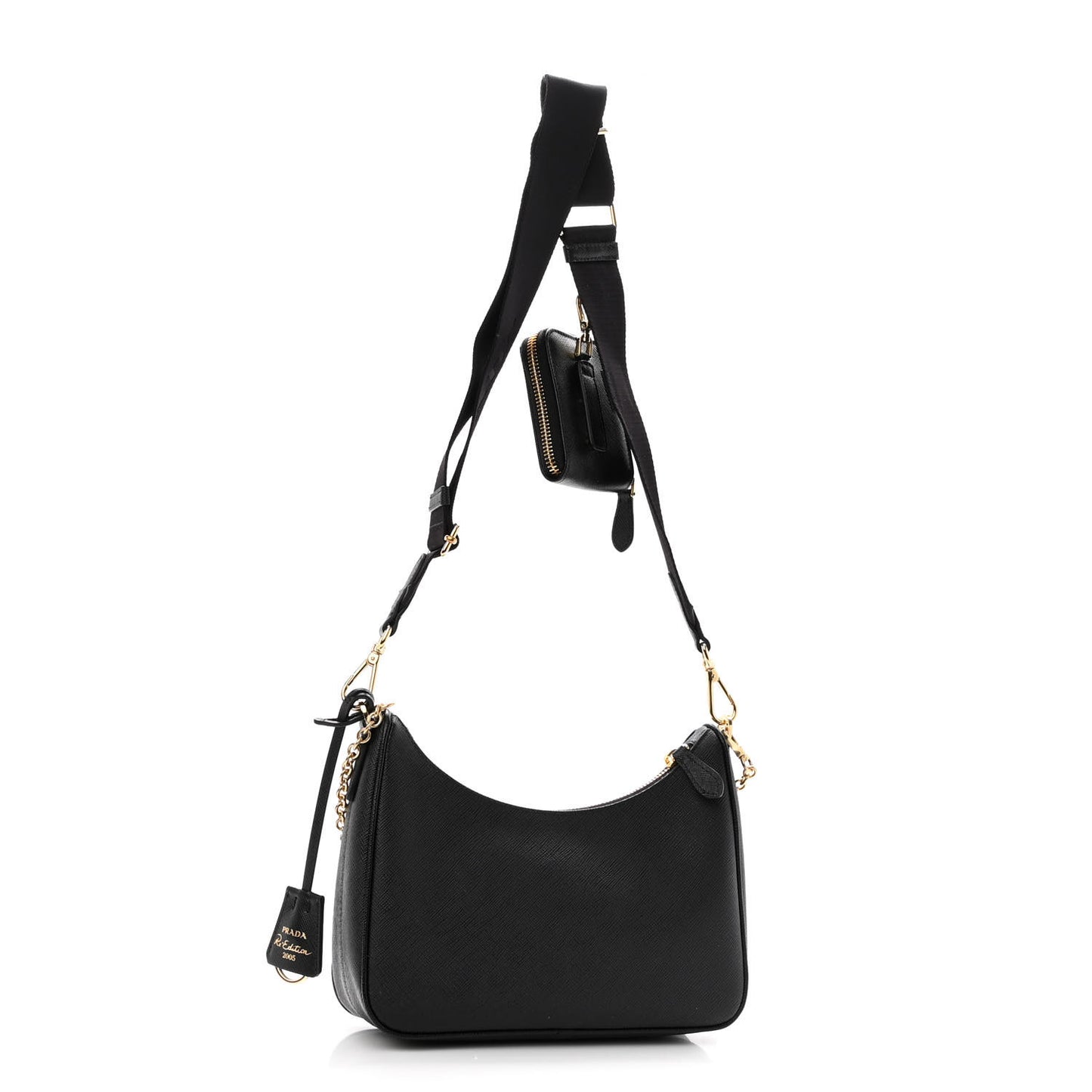 Saffiano Lux Re-Edition 2005 Shoulder Bag Black