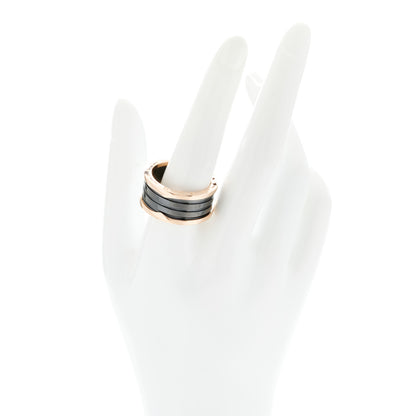 Bulgari 18K Rose Gold Black Ceramic B.Zero1 Four-Band Ring 65 11 2 of 7