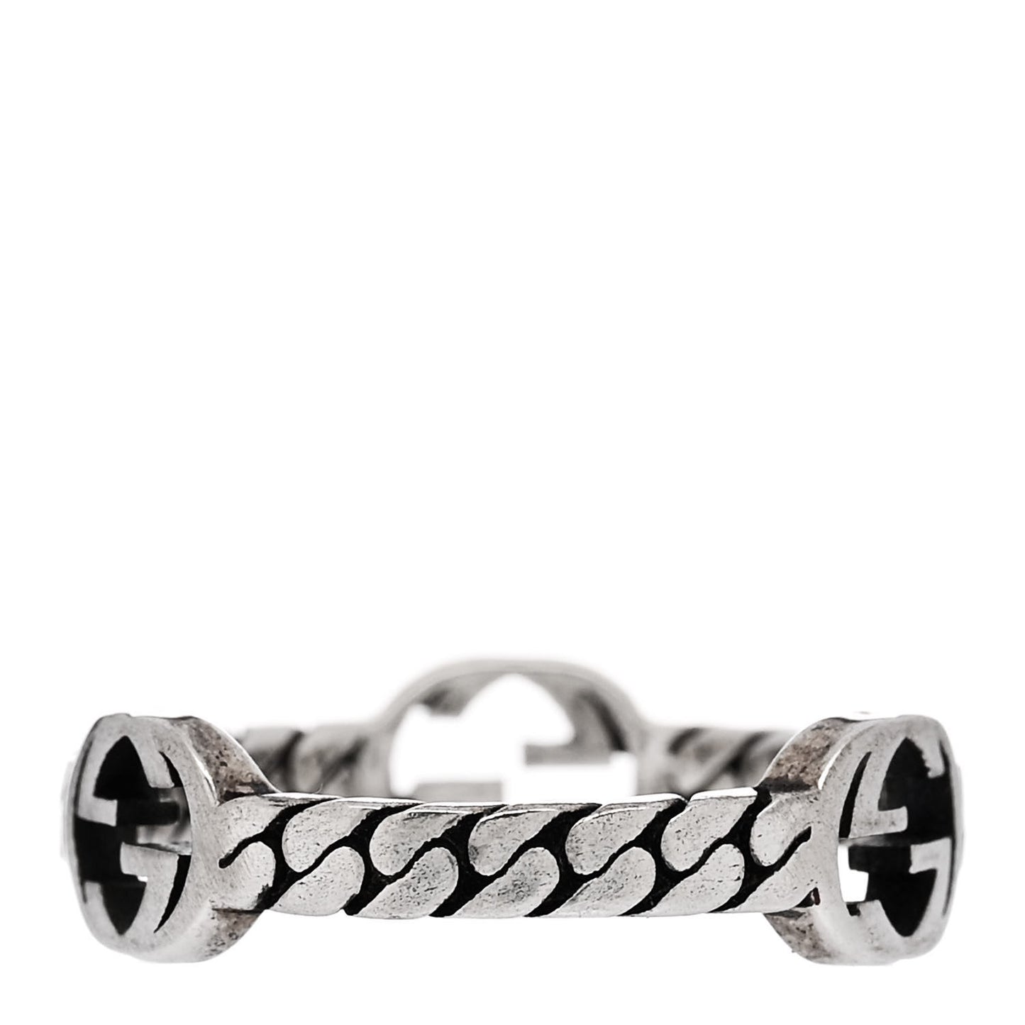 Sterling Silver Interlocking G Chain Ring 50 5.25