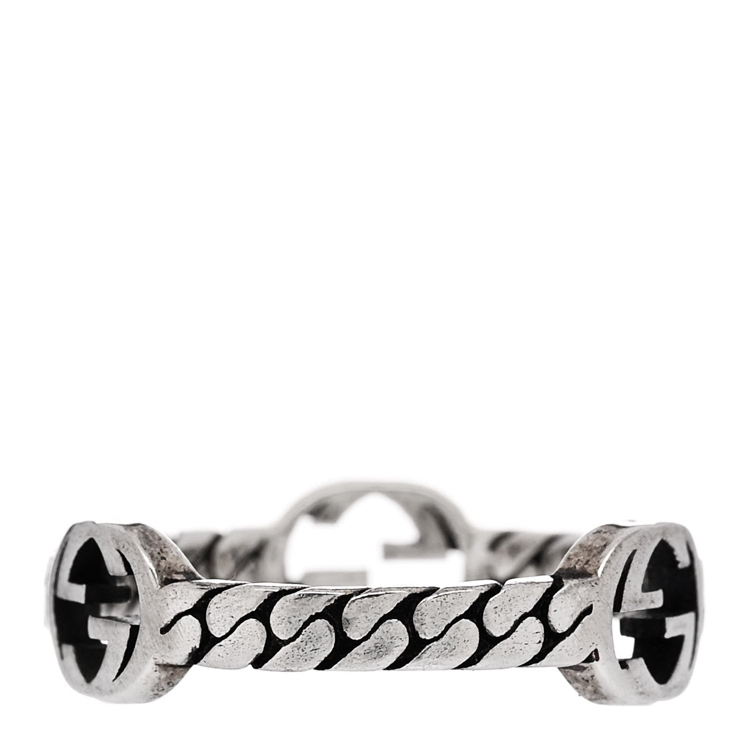 Gucci Sterling Silver Interlocking G Chain Ring 50 5.25 4 of 5