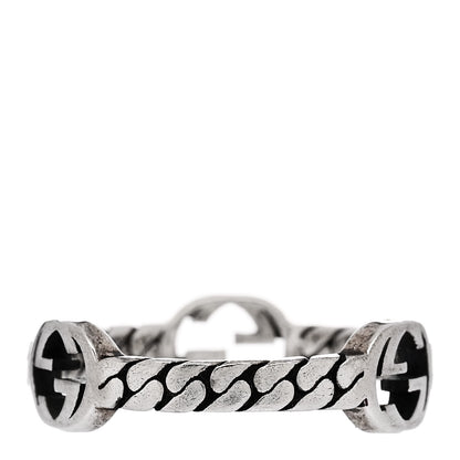 Gucci Sterling Silver Interlocking G Chain Ring 50 5.25 4 of 5