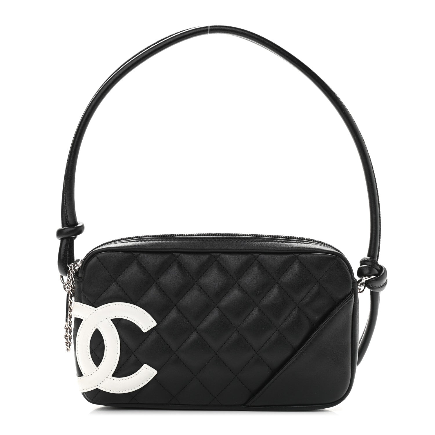 Chanel Calfskin Quilted Cambon Pochette Black White 1 of 10