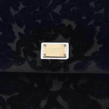 Dolce & Gabbana Velvet Floral Large Miss Sicily Satchel Black 12 of 12