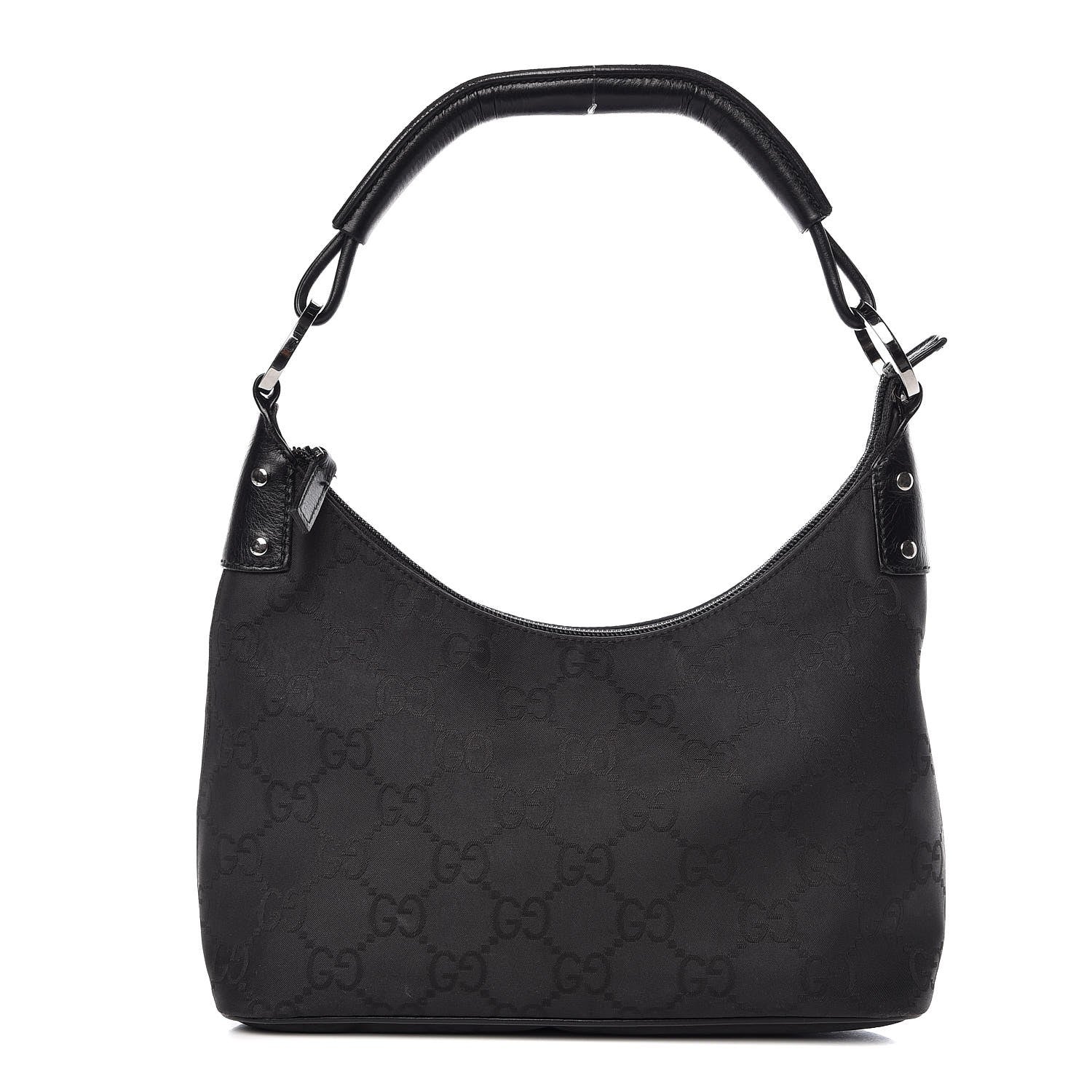 Gucci Monogram Classic Ring Small Hobo Black 1 of 7