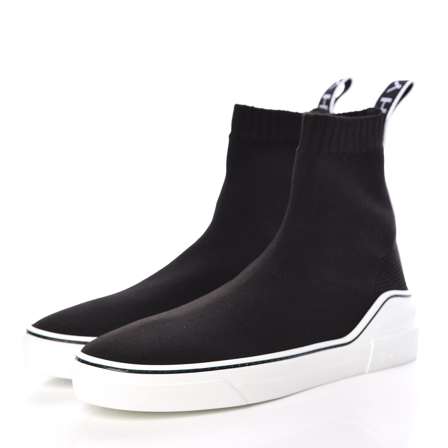 Givenchy Technical Canvas Knit Womens George V Sock Sneakers 39 Black 3 of 10