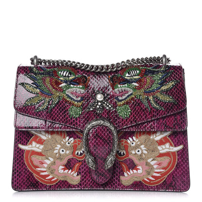 Gucci Elaphe Dragon Embroidered Medium Dionysus Shoulder Bag Violet Cyclamen Multicolor 1 of 10