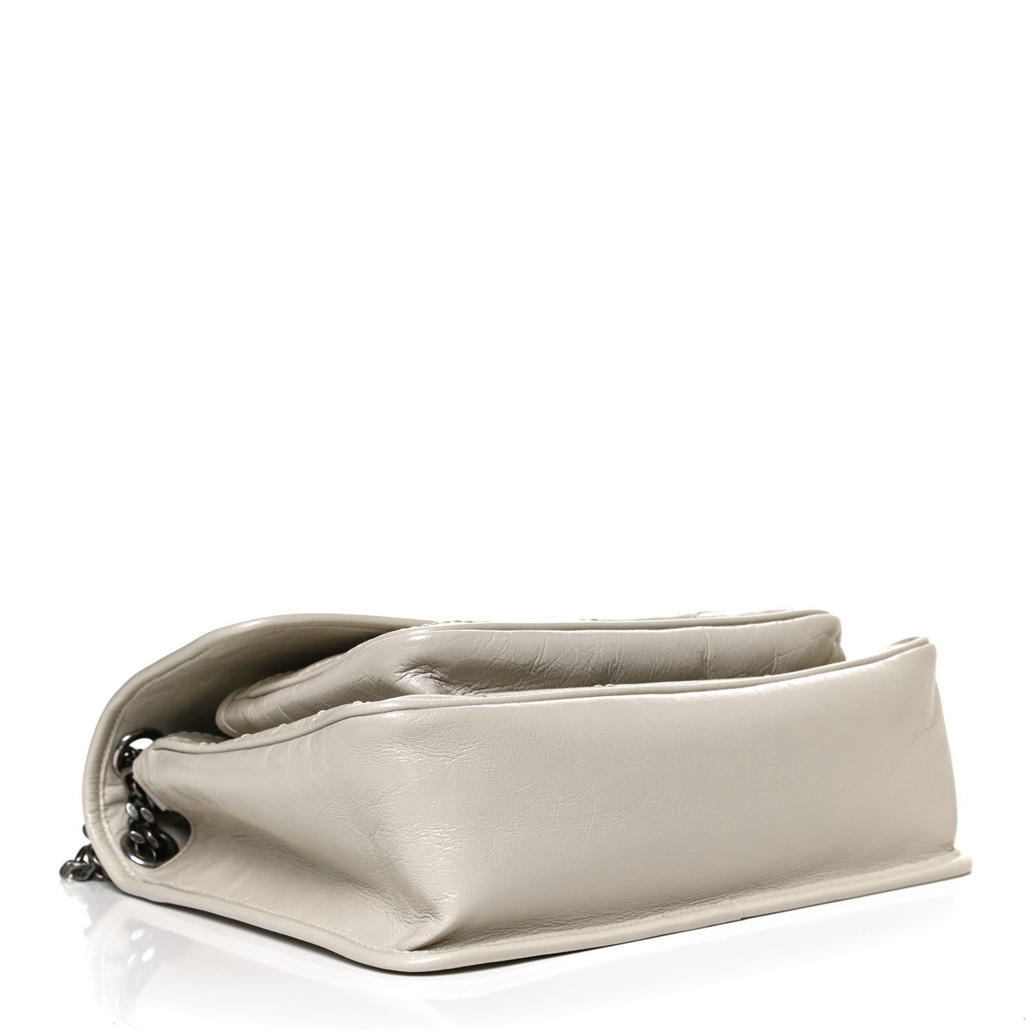 Saint Laurent Crinkled Calfskin Matelasse Monogram Medium Niki Chain Satchel Crema Soft 4 of 12