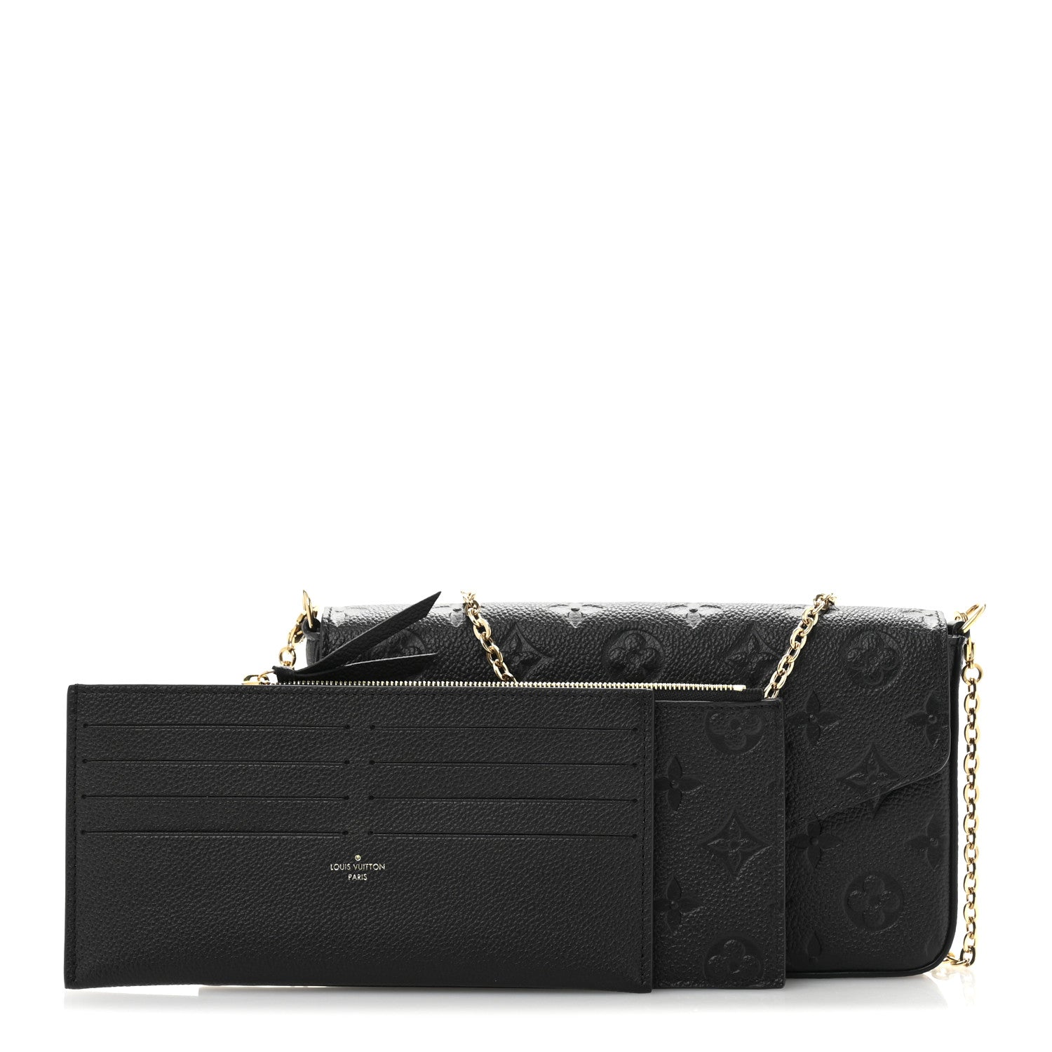 Louis Vuitton Empreinte Pochette Felicie Chain Wallet Black 3 of 12