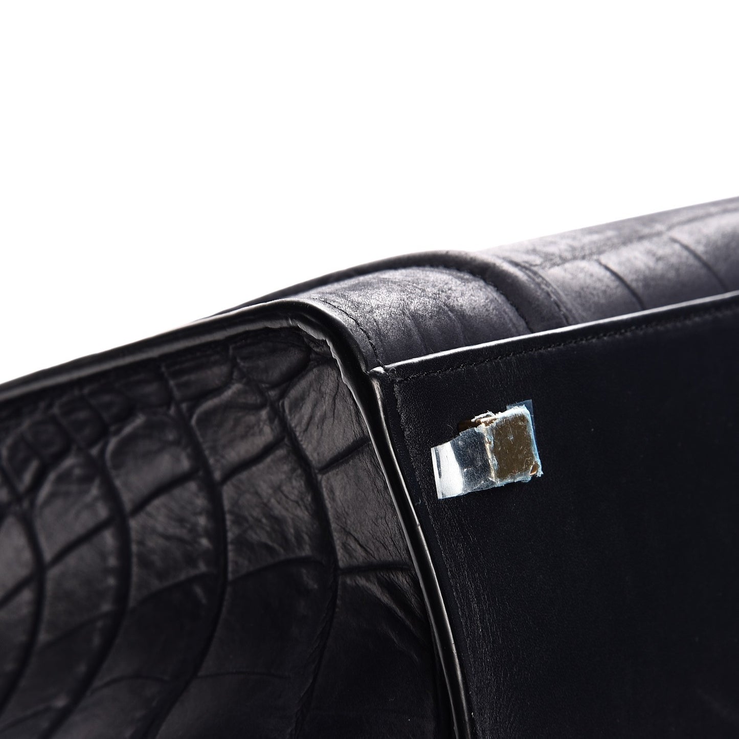 Crocodile Embossed Nubuck Medium Phantom Luggage Navy Blue