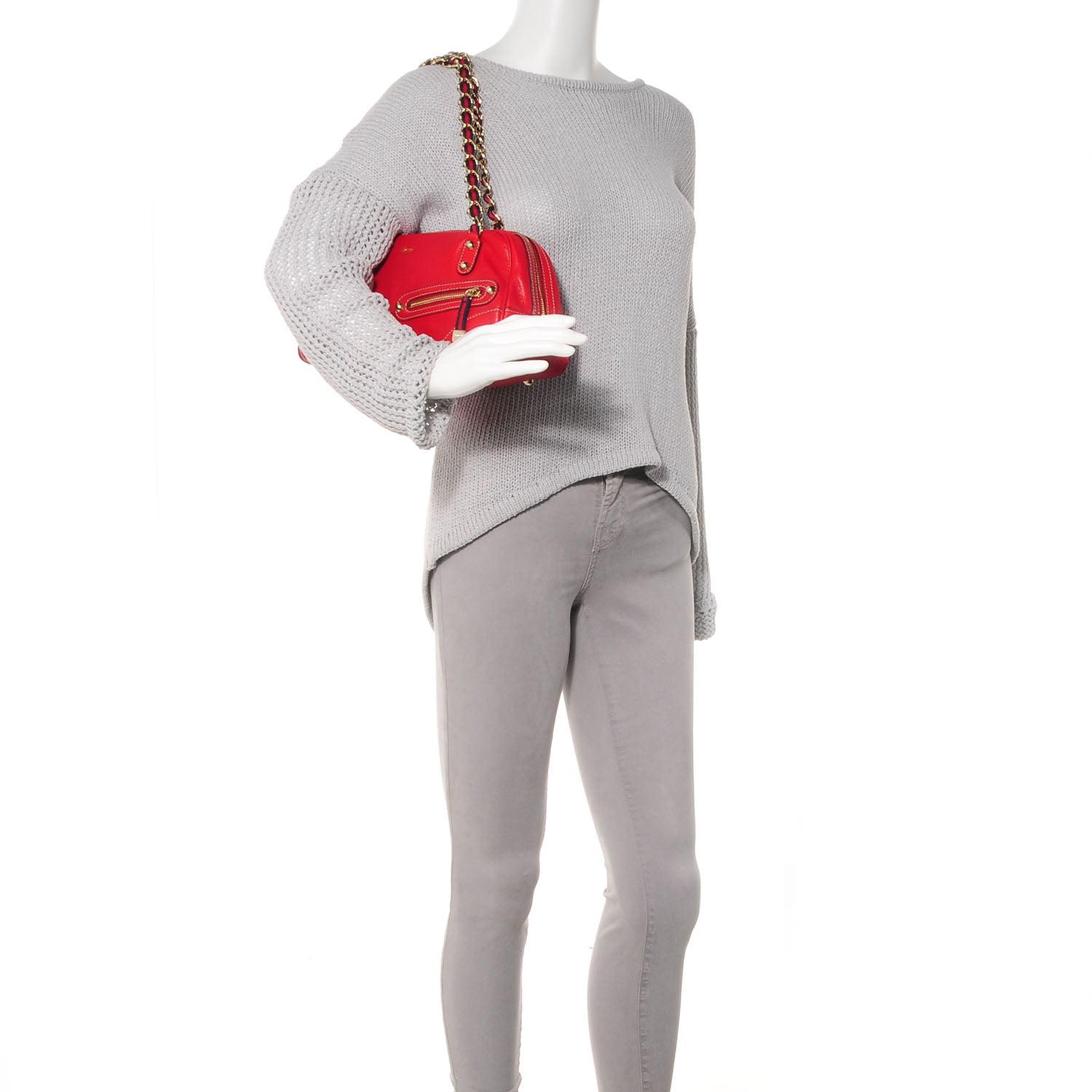 Gucci Leather Capri Small Bowler Red 2 of 7