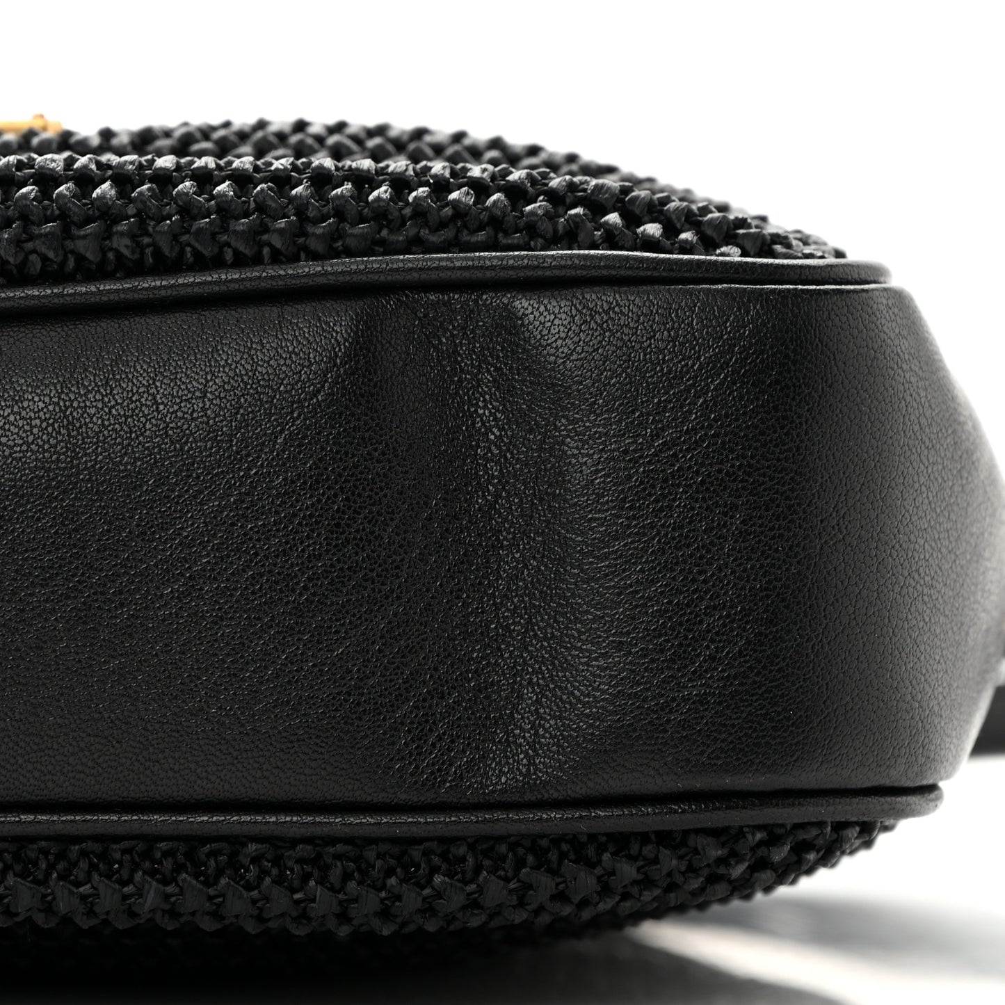 Raffia Canvas Monogram Lou Camera Bag Black