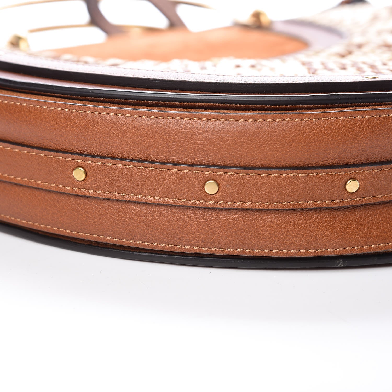 Chloe Calfskin Suede Raffia Medium Pixie Bag Caramel 10 of 14