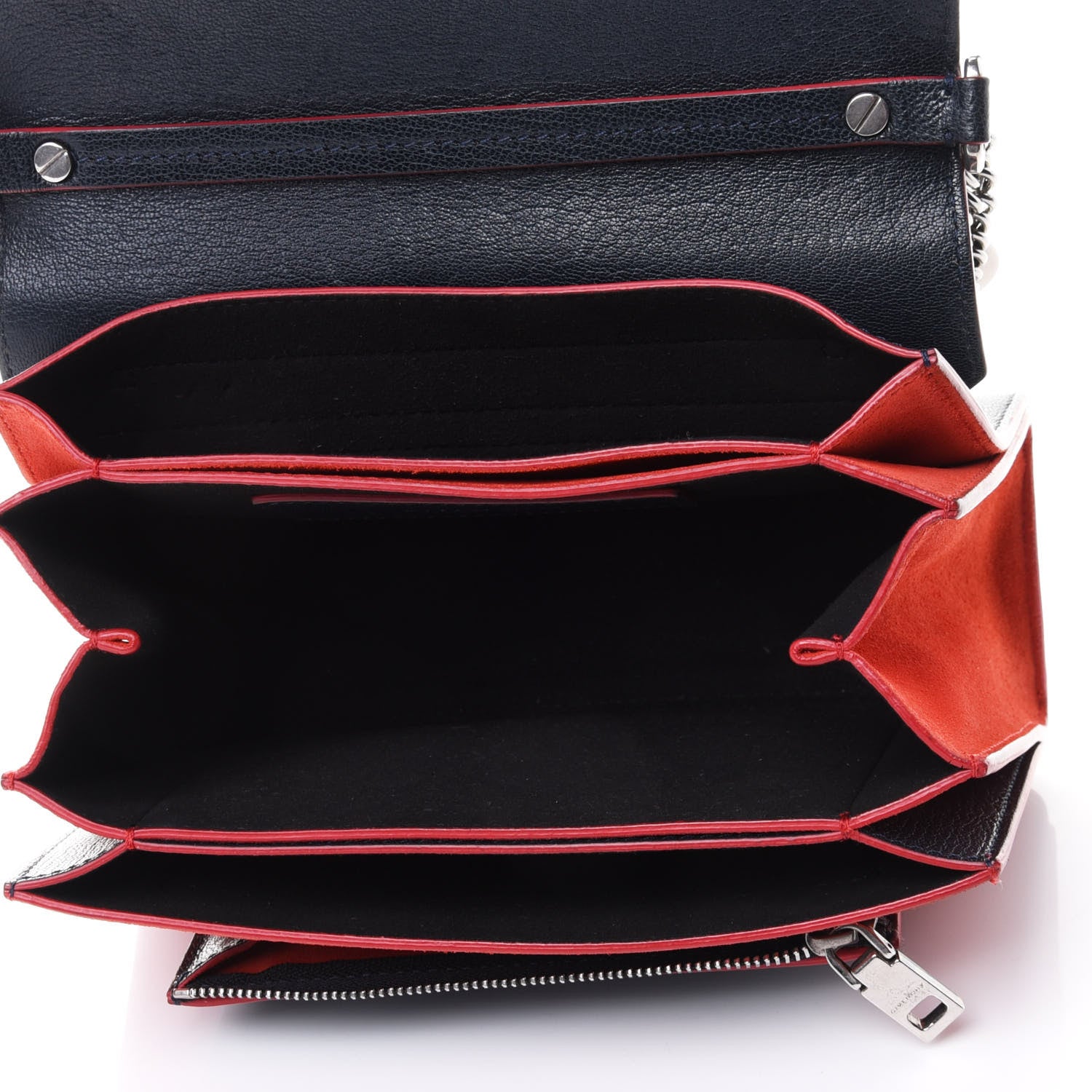Givenchy Goatskin Suede Small GV3 Shoulder Bag Blue Red 4 of 4