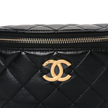 Chanel Shiny Lambskin Quilted Belt Bag Black 8 of 11