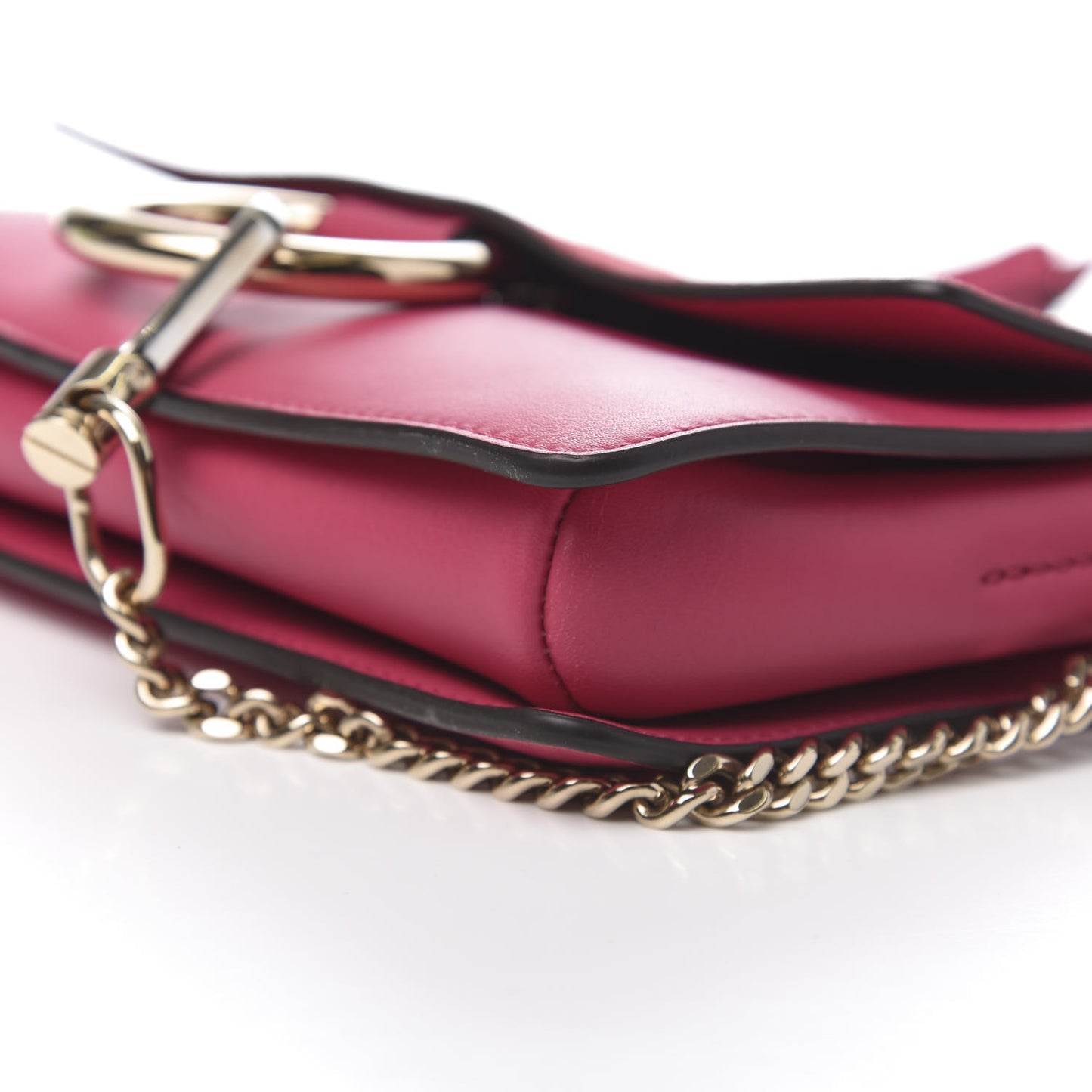 Suede Calfskin Small Faye Shoulder Bag Fuchsia Rose