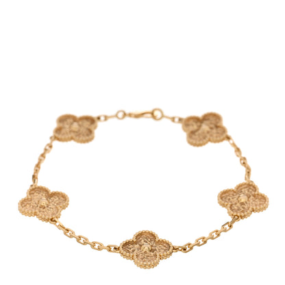 Van Cleef & Arpels VAN CLEEF & ARPELS 18K Yellow Gold 5 Motifs Vintage Alhambra Bracelet 1 of 4