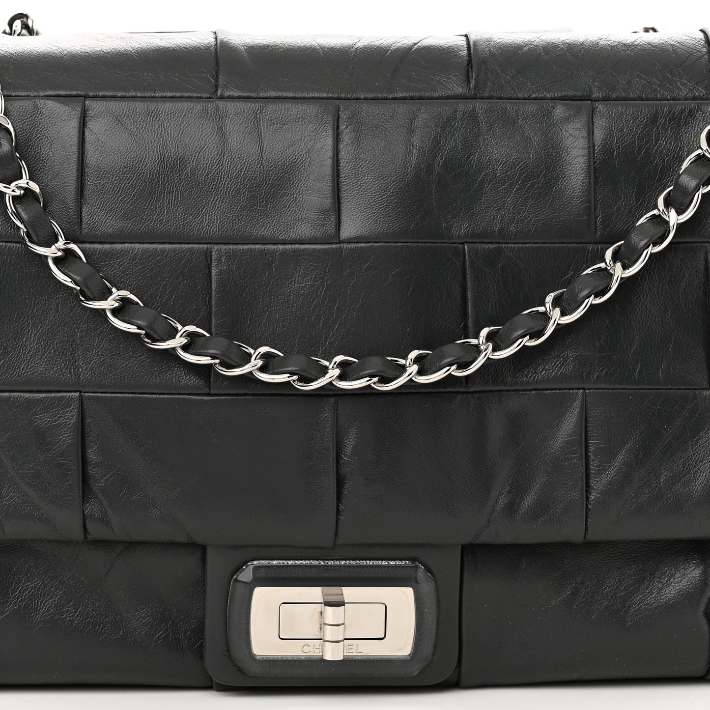 Lambskin Igloo Single Flap Dark Grey