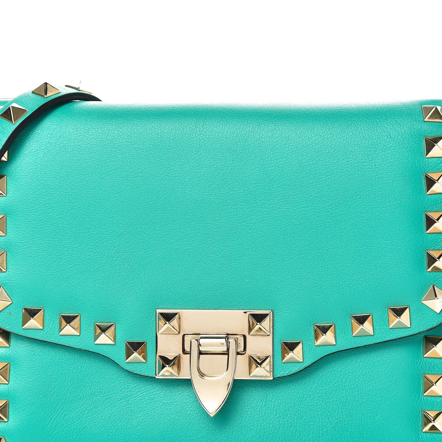 Valentino Garavani Vitello Small Rockstud Shoulder Flap Messenger Bag Opaline Green 7 of 12