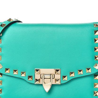 Valentino Garavani Vitello Small Rockstud Shoulder Flap Messenger Bag Opaline Green 7 of 12