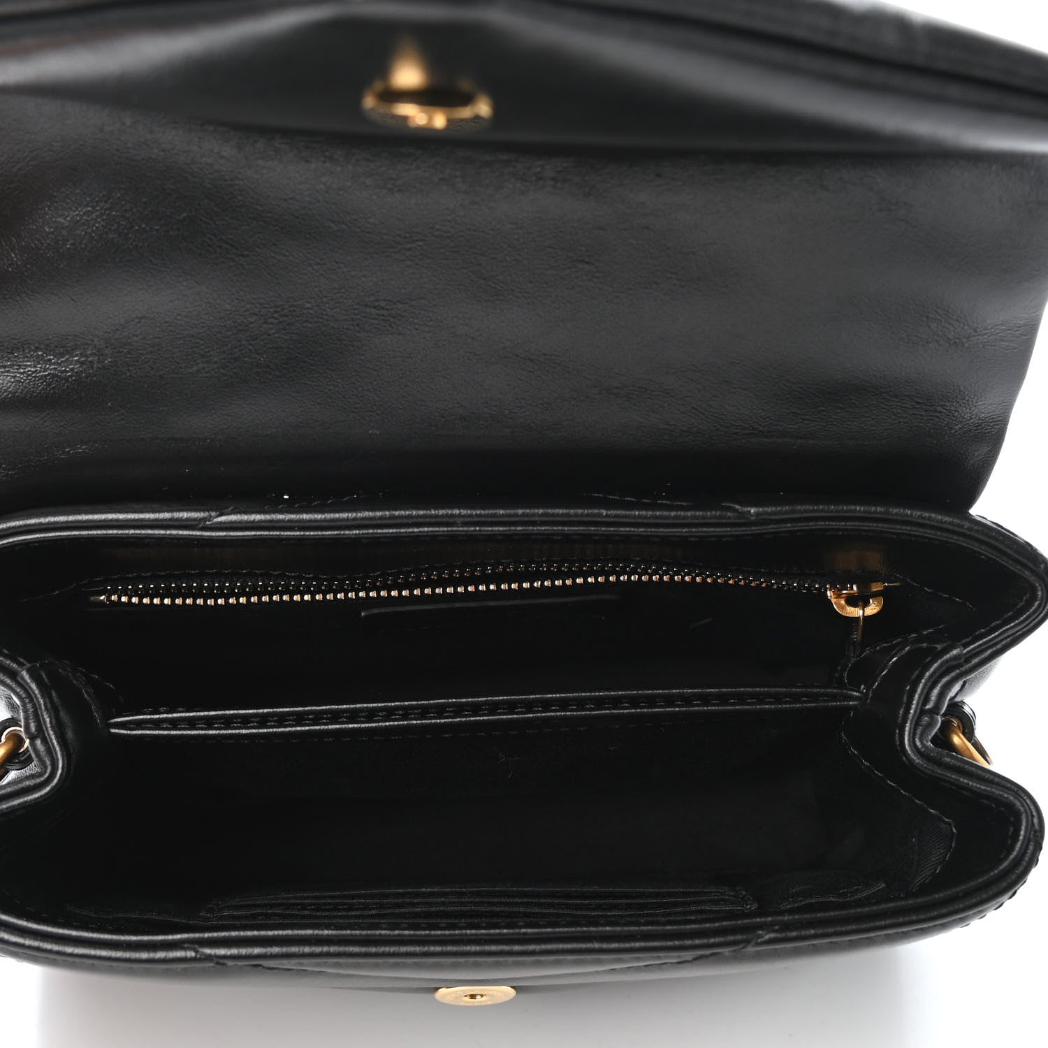 Saint Laurent Calfskin Y Quilted Monogram Toy Loulou Crossbody Bag Black 4 of 4