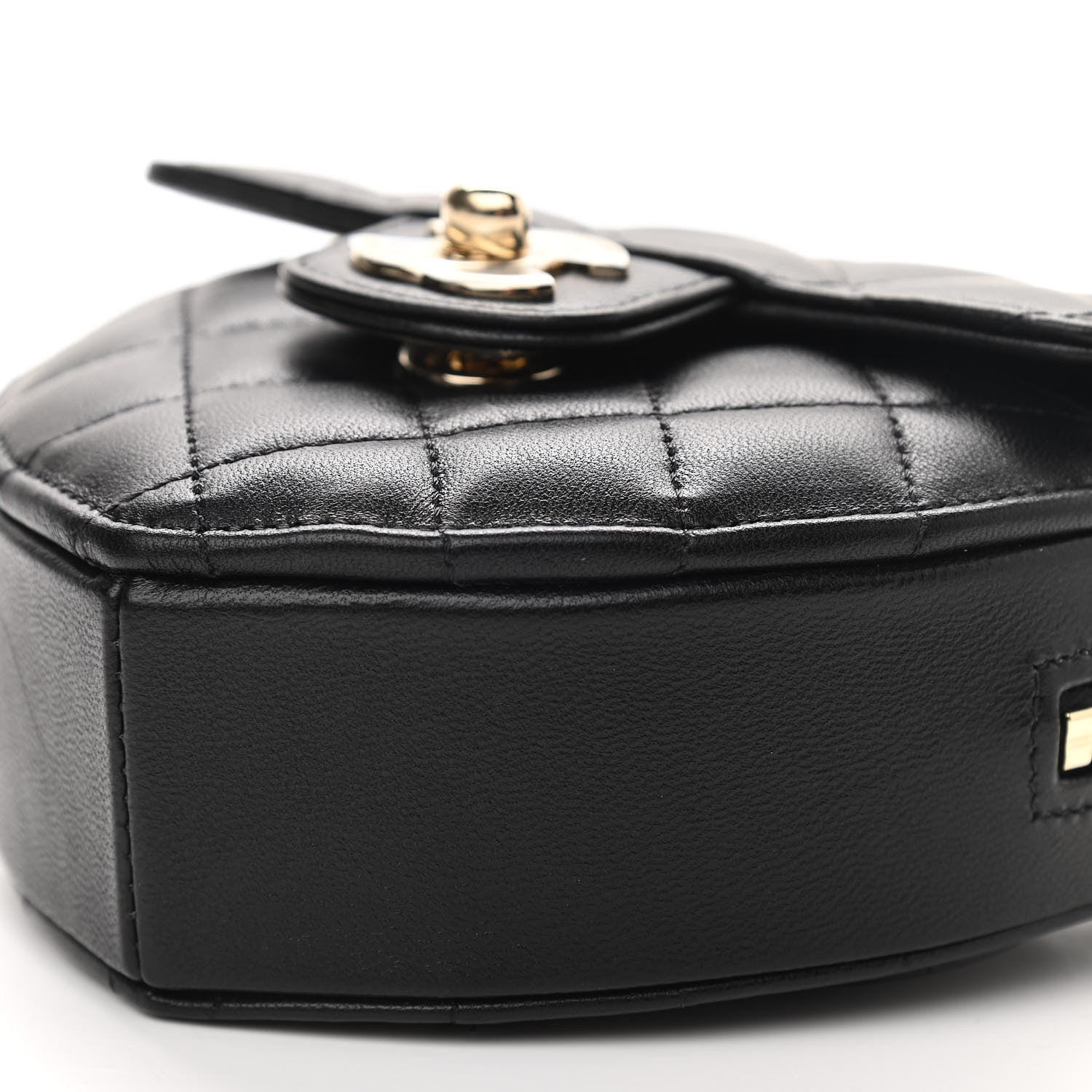 Chanel Lambskin Quilted CC In Love Heart Clutch With Chain Black 10 of 11