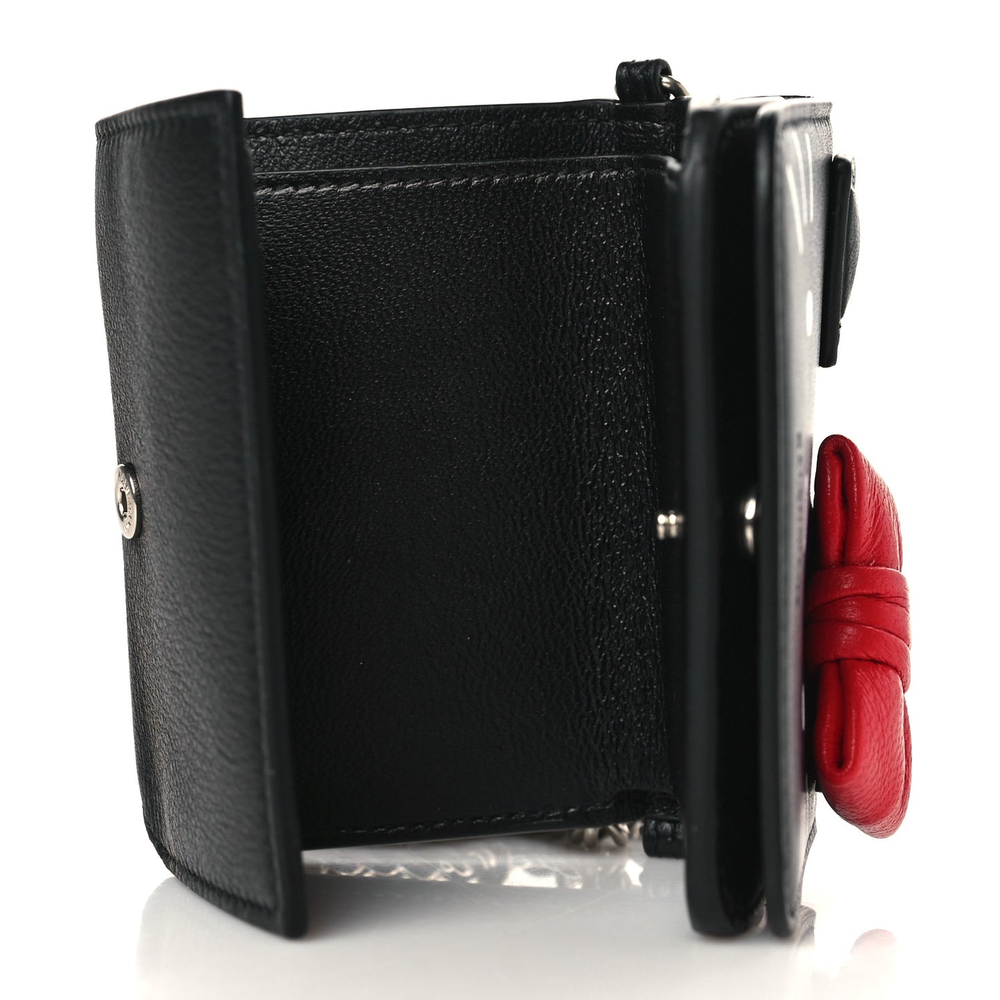 Calfskin Hello Kitty Mini Wallet Black