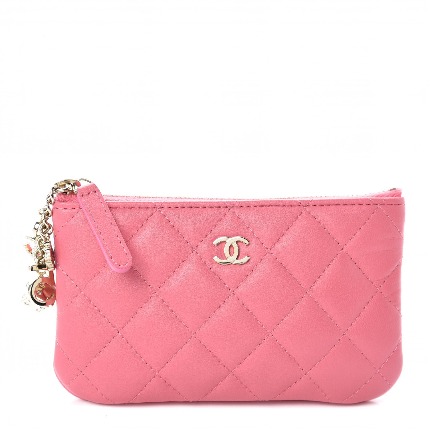 Chanel Lambskin Quilted Small Casino Cosmetic Case Pink 1 of 9