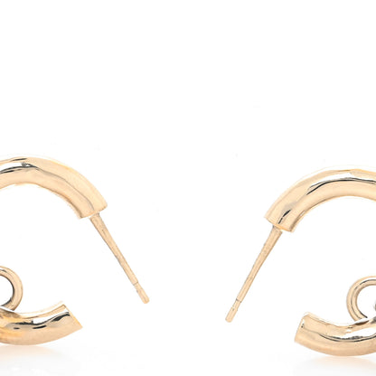 Chanel Metal Crystal CC Hoop Drop Earrings Gold 3 of 4