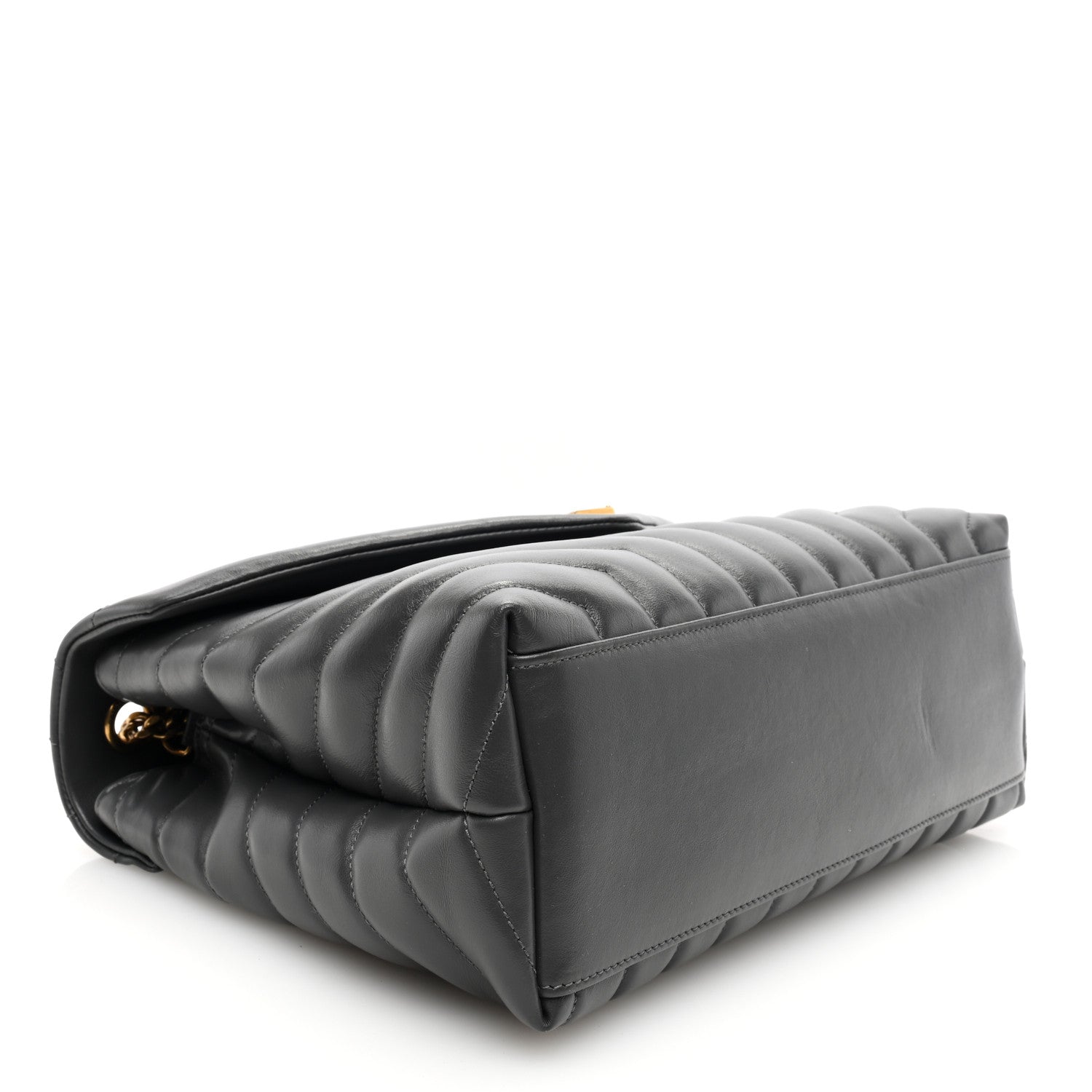 Saint Laurent Calfskin Y Quilted Monogram Medium Loulou Chain Satchel Storm 4 of 9