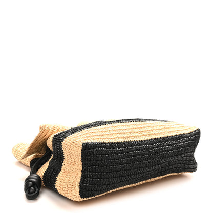 Loewe Raffia Striped Flamenco Knot Clutch Black Natural 4 of 9