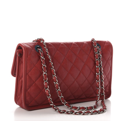 Chanel Caviar Quilted Medium French Riviera Flap Red 3 of 11