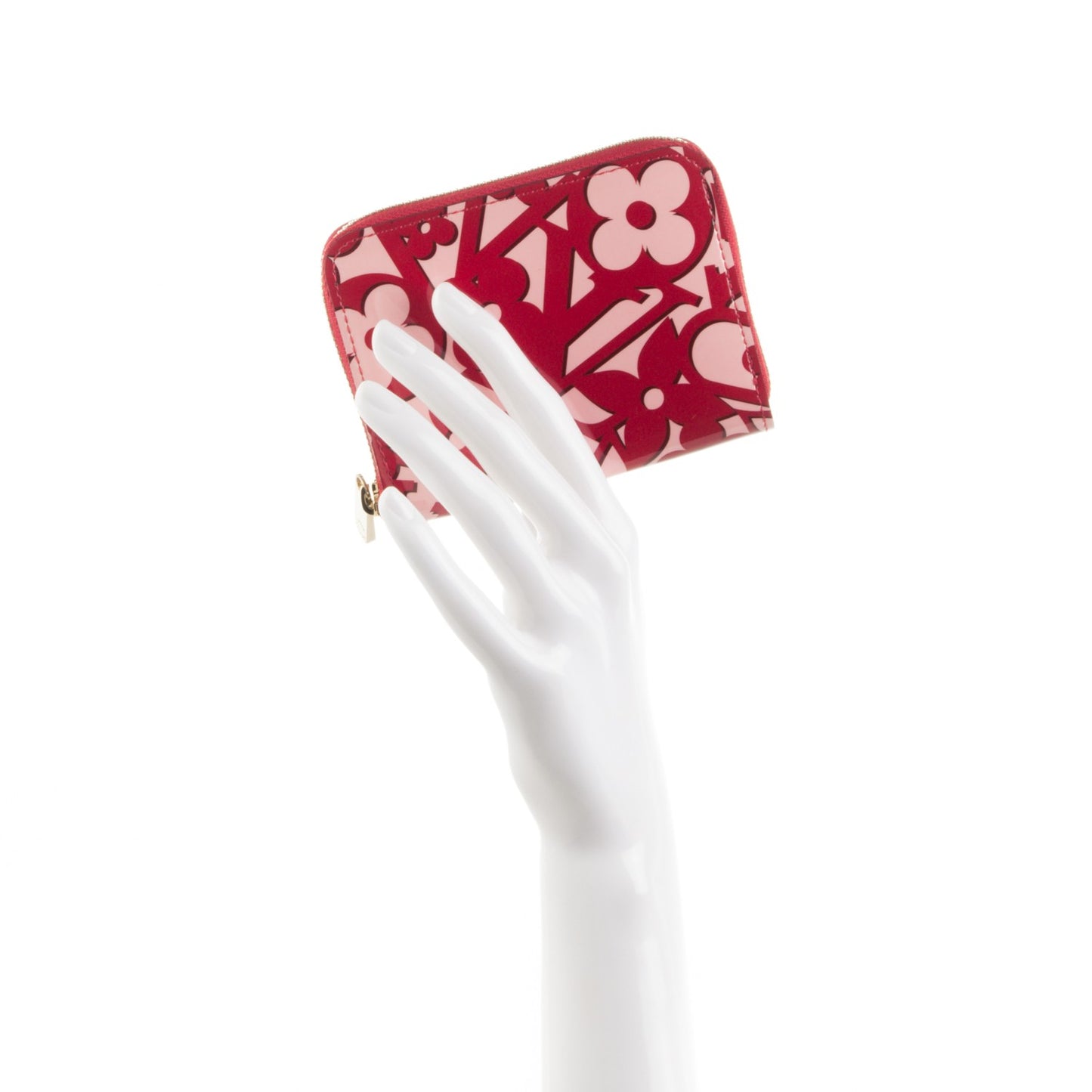 Patent Sweet Monogram Zippy Coin Purse Pomme D'Amour