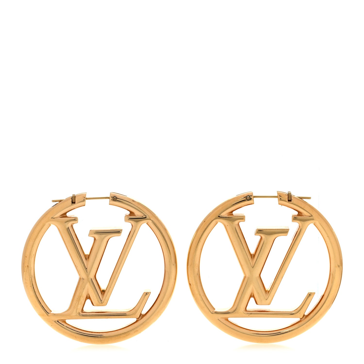 Louis Vuitton Metal Louise Hoop Earrings Gold 1 of 5