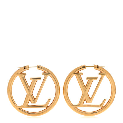 Louis Vuitton Metal Louise Hoop Earrings Gold 1 of 5
