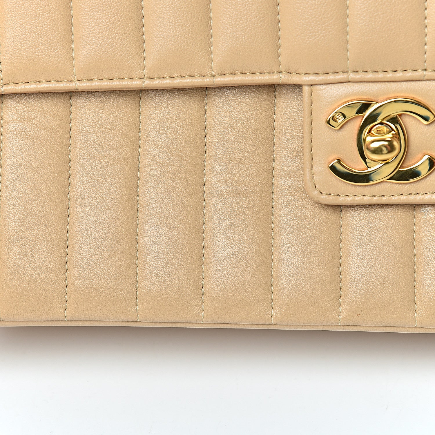 Chanel Lambskin Vertical Quilt Medium Flap Beige 16 of 16