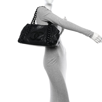 Chanel Calfskin Modern Chain Rhodoid East West Tote Black 2 of 18