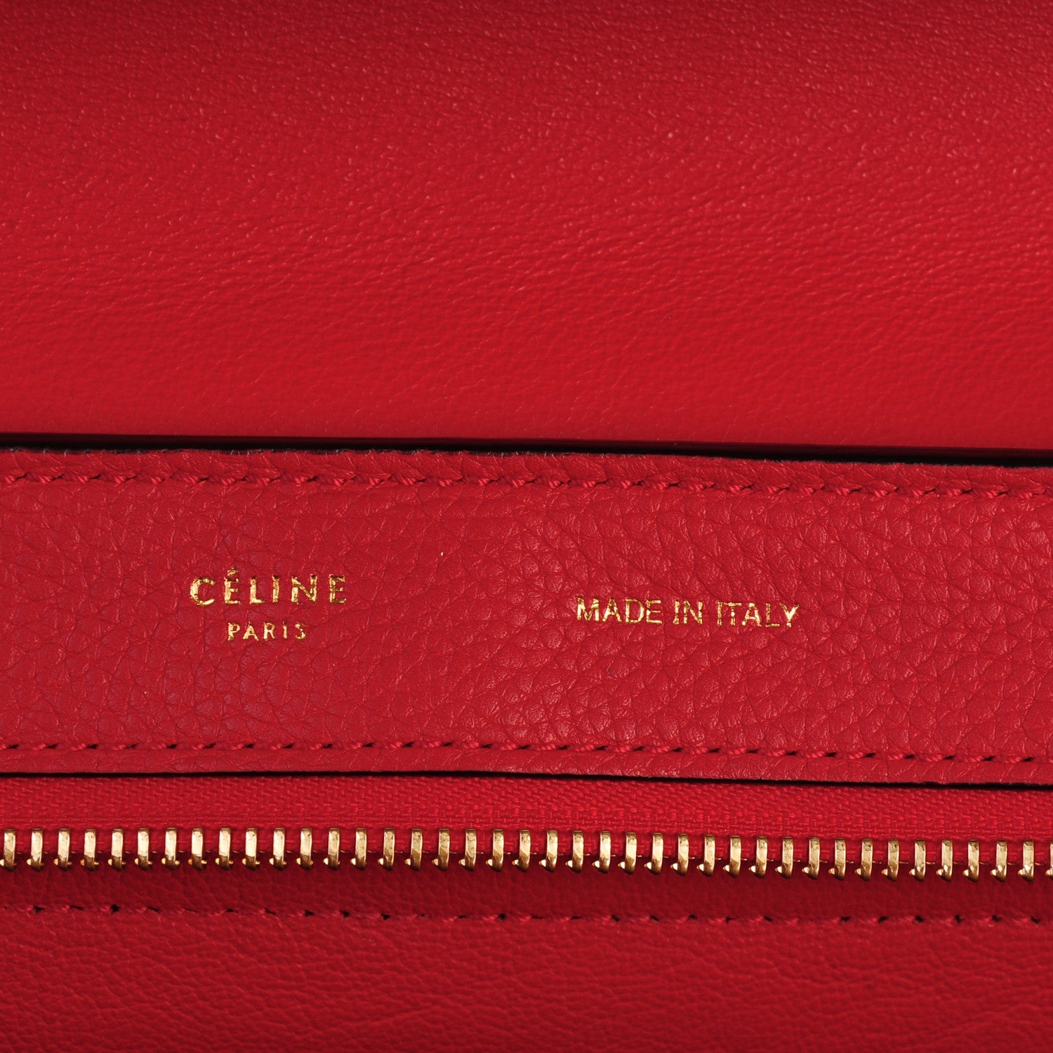 Celine Drummed Calfskin Suede Medium Trapeze Coquelicot 6 of 9