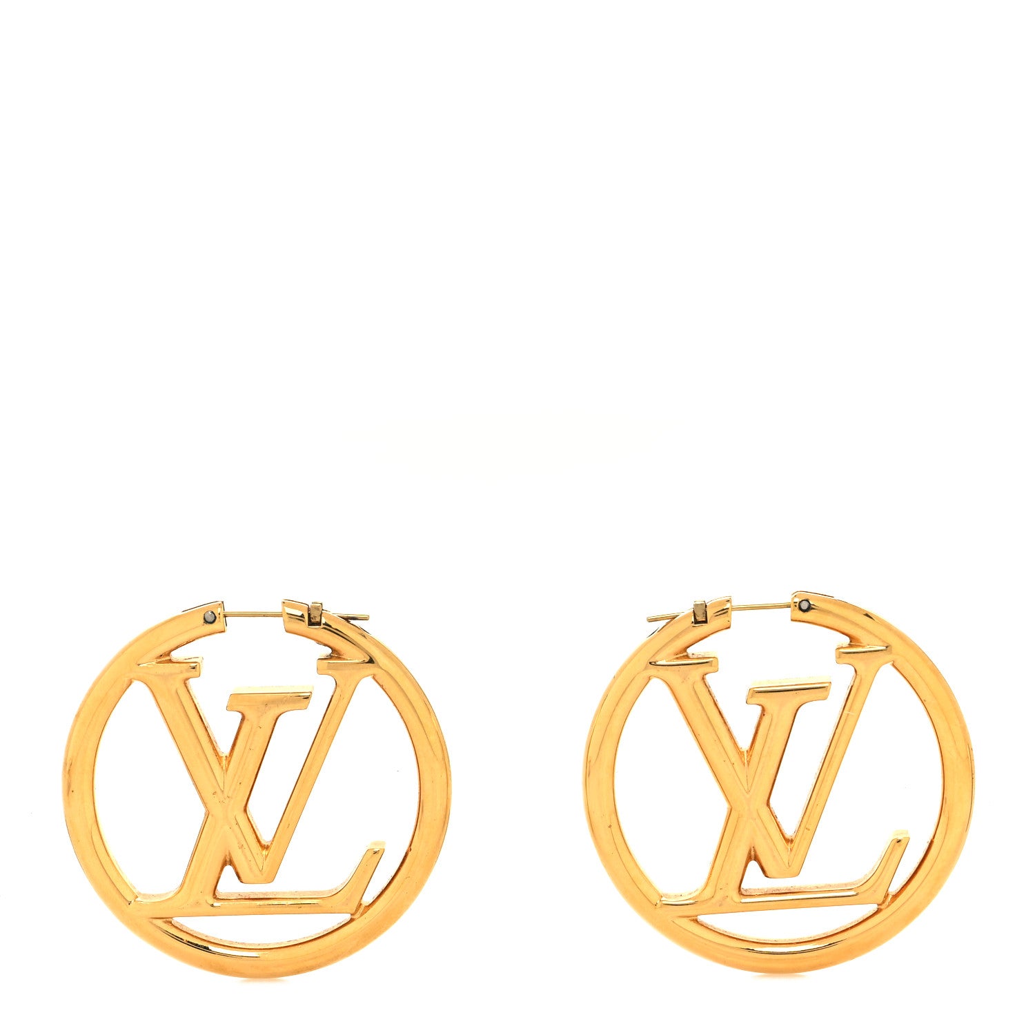 Louis Vuitton Metal Louise Hoop Earrings Gold 1 of 4