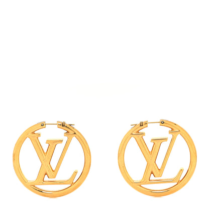 Louis Vuitton Metal Louise Hoop Earrings Gold 1 of 4